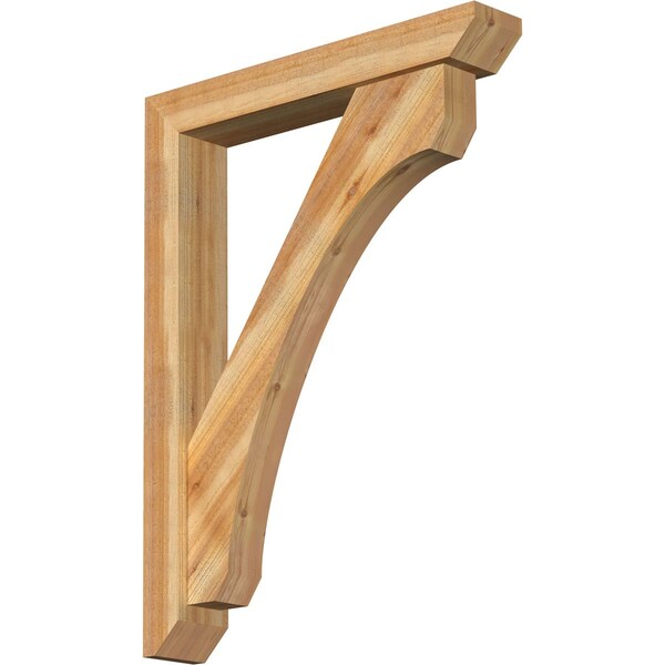 Ekena Millwork Legacy Slat Rough Sawn Bracket w/ Offset Brace, Western Red Cedar, 6"W x 36"D x 48"H BKT0604X36X48LEC06RWR - main